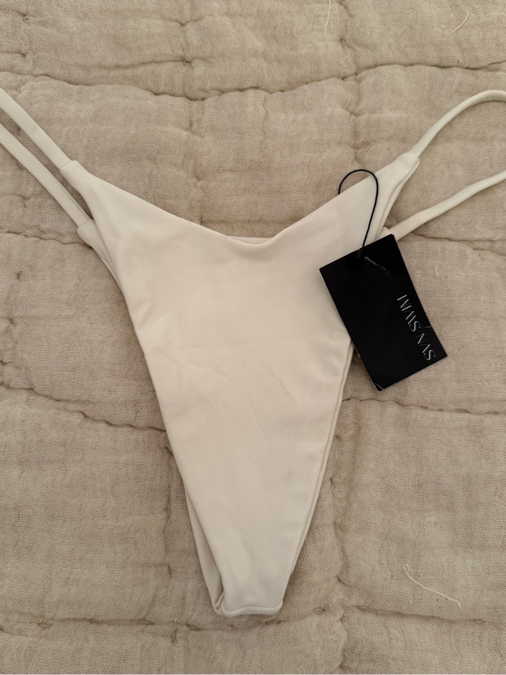 SVN SWIM White High-Cut Bikini Bottom